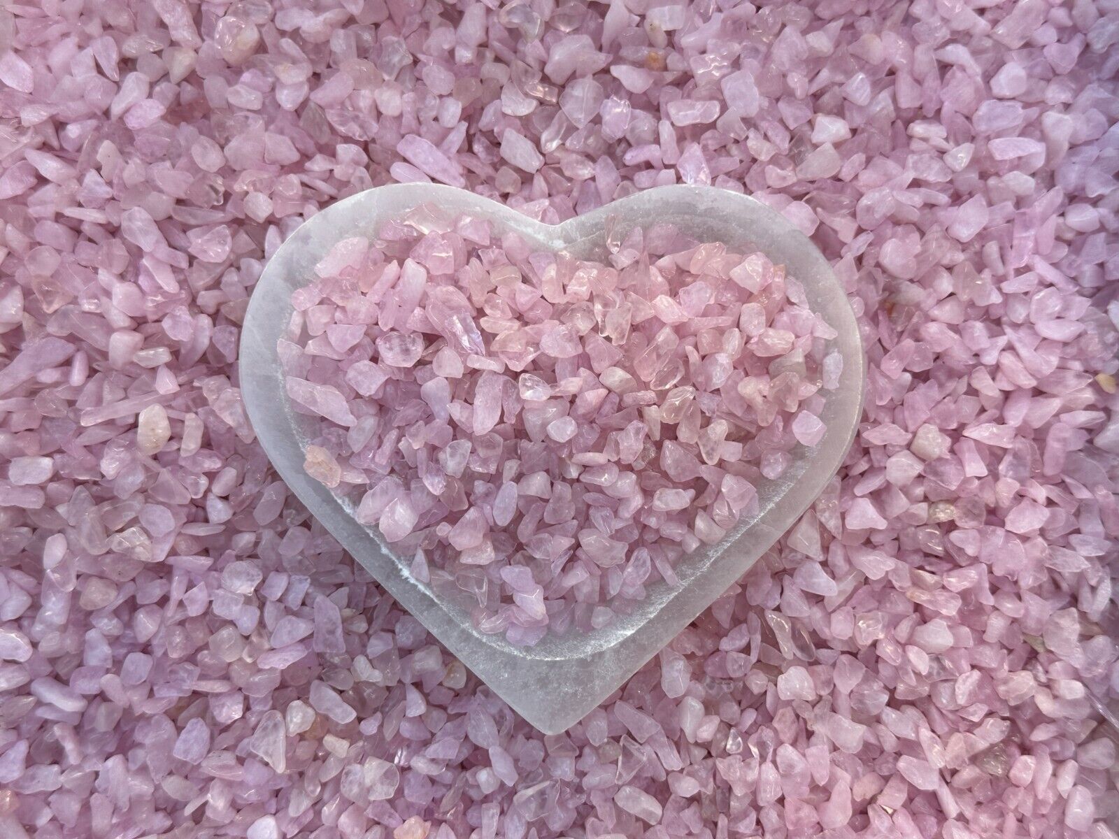 Grade A++ Rose Quartz Semi Tumbled Gemstone Mini Chips 3-8mm, Wholesale Bulk Lot