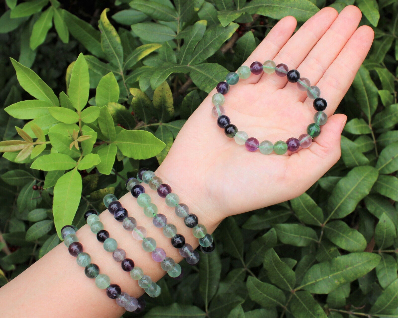 8 mm Bead Gemstone Bracelets: BUY 3 GET 1 FREE! (Stretch Crystal Bead Bracelets)