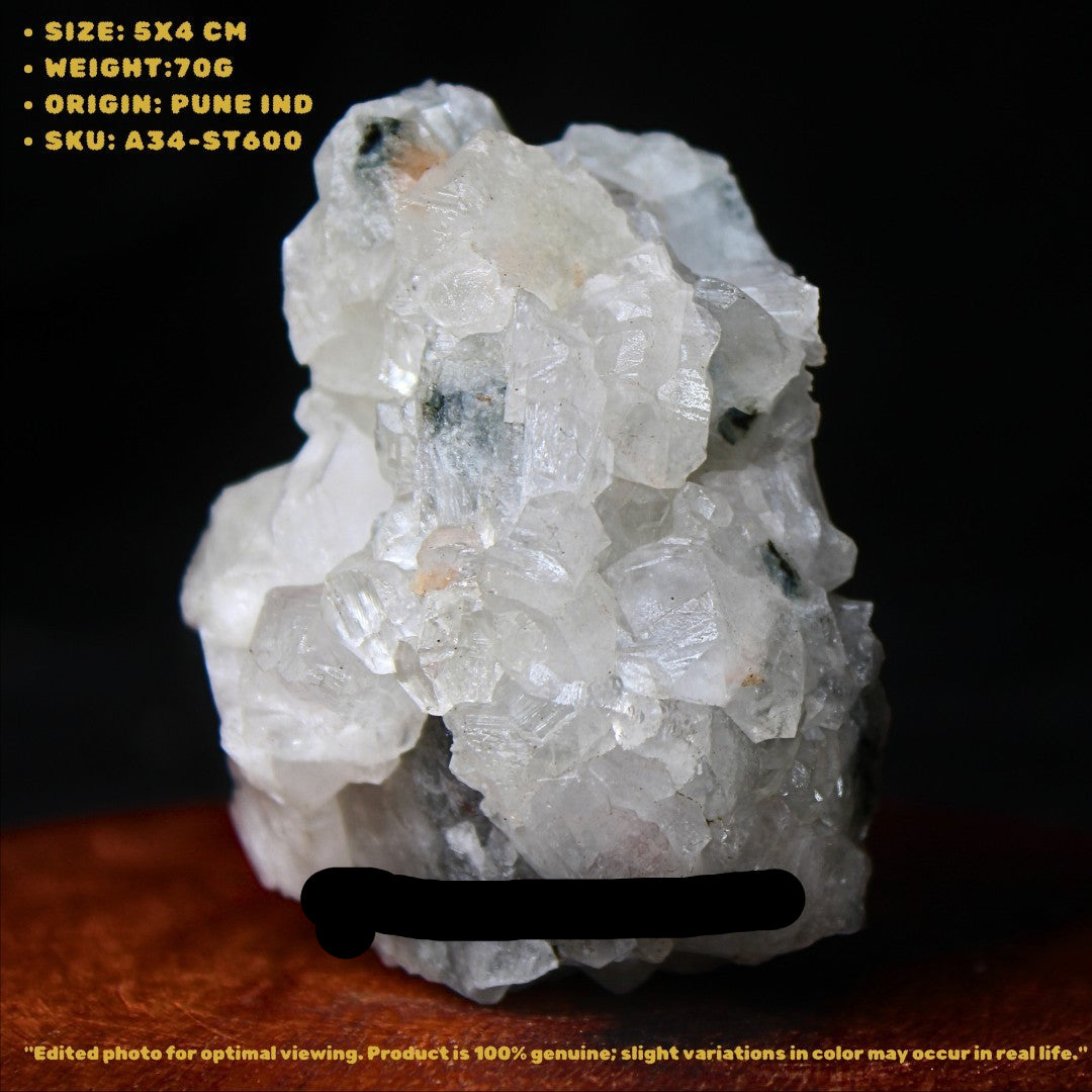 Rare Apophyllite Crystal Cluster 70g Natural Mineral Specimen India