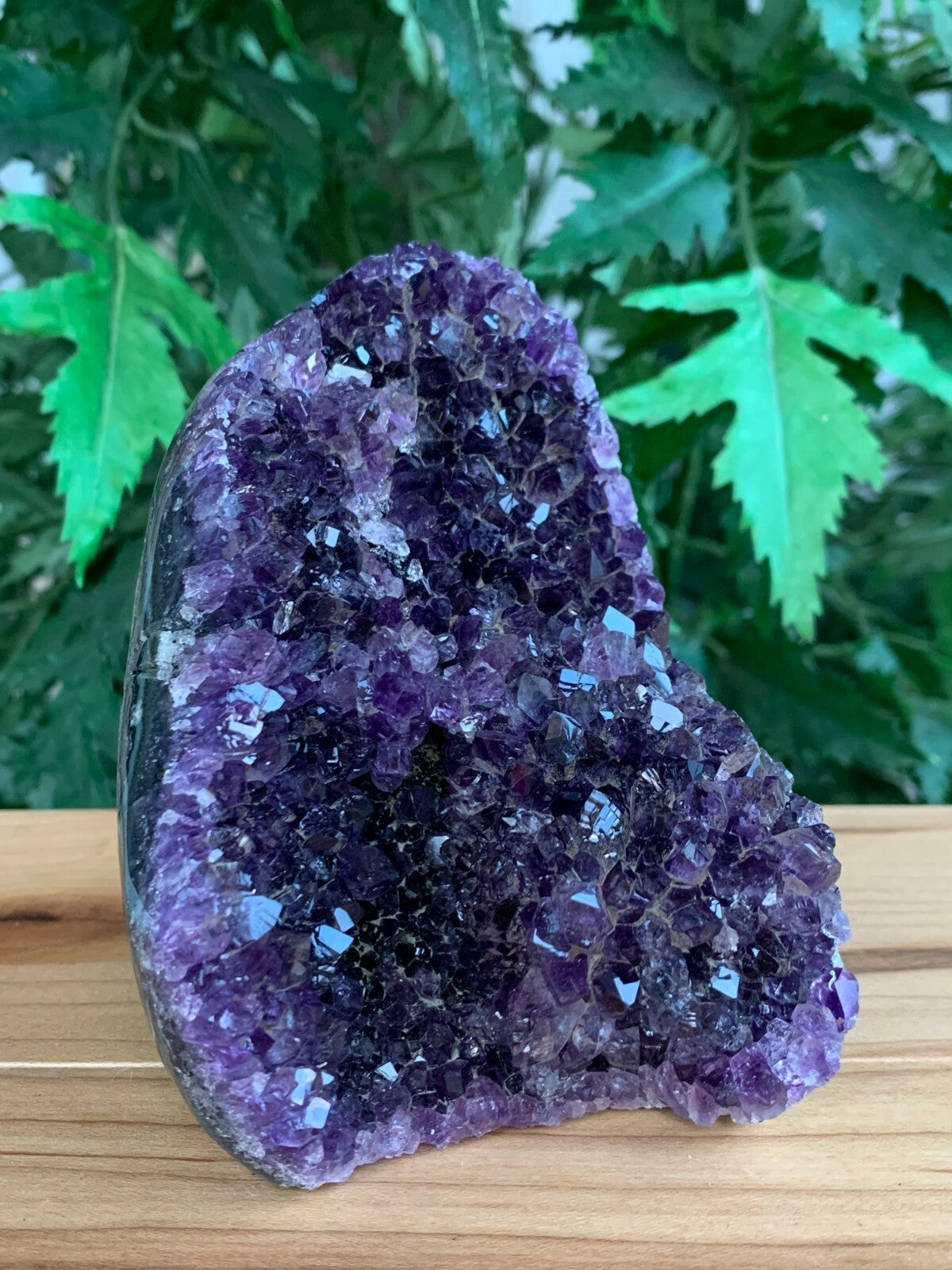 Finely Polished Uruguay Deep Purple Amethyst Cluster Crystal Geode, Pick a Size
