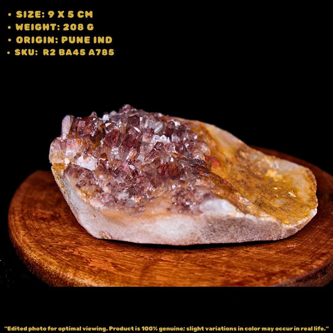 Phantom Quartz Crystal 208g 9x5 cm Natural Raw Cluster Mineral from India