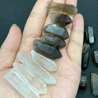 Clear Quartz and Smoky Quartz Point Collection,Grade A+1/2 Lb Box Natural Point