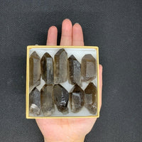 10 Pieces Natural Smoky Quartz, Grade A+ Smoky Quartz Crystal Points Gift Set
