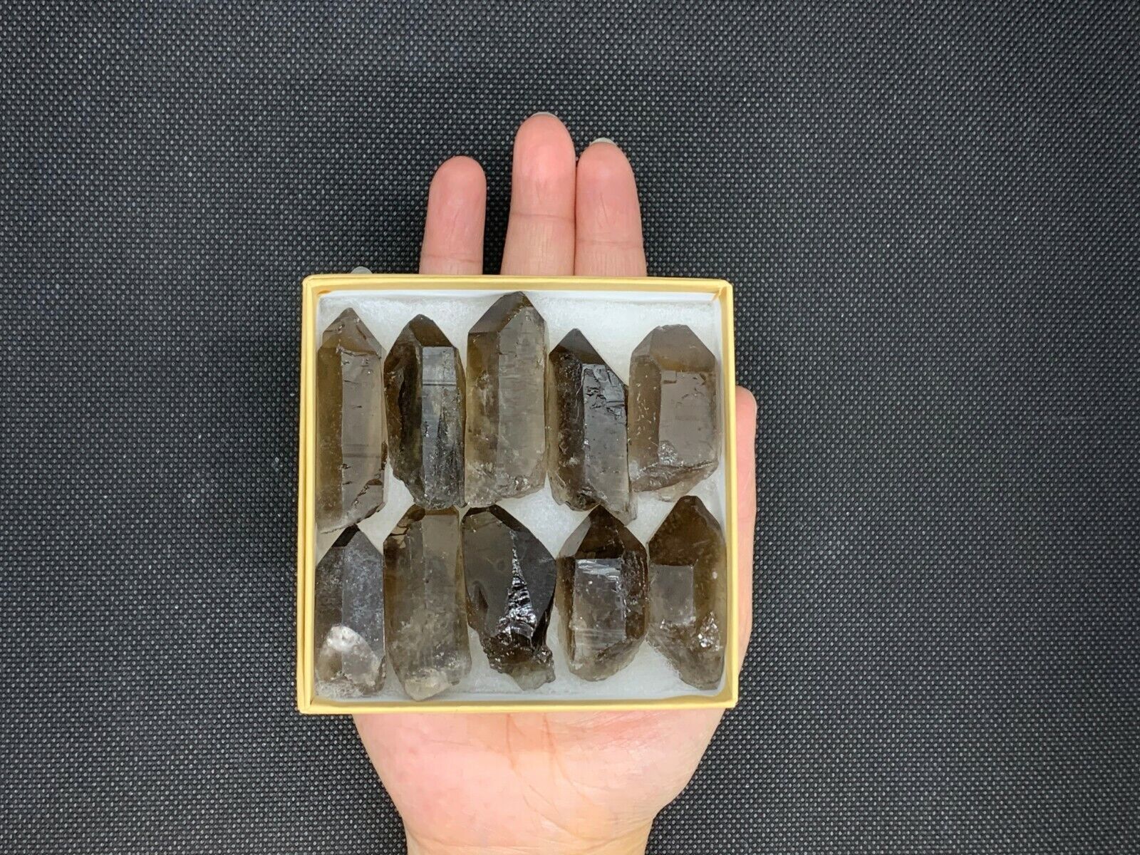 10 Pieces Natural Smoky Quartz, Grade A+ Smoky Quartz Crystal Points Gift Set