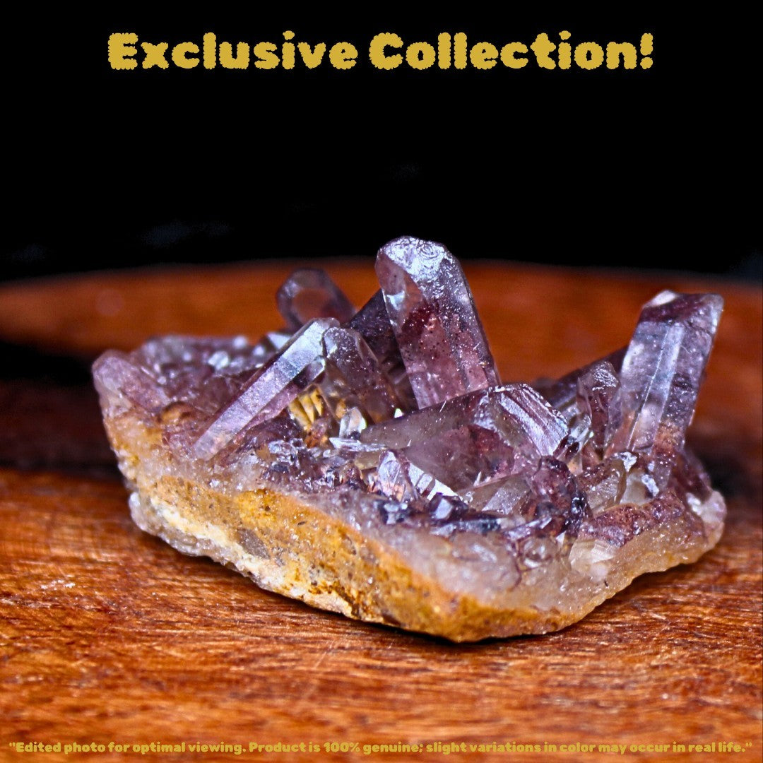 103g Red Phantom Quartz Crystal Cluster Rare Collector's Mineral India