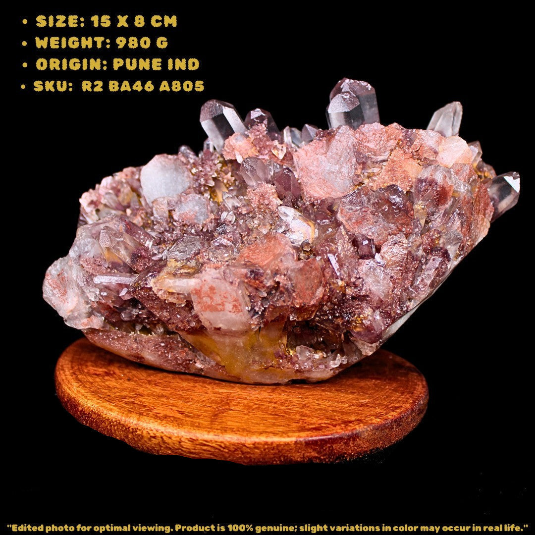 Phantom Clear Quartz 980g 15x8 cm Rare Layered Raw Crystal for Collectors