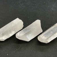 Set of 3 Extra Large Natural Clear Quartz Points, 2 to 3.5 Inches Clear Quartz