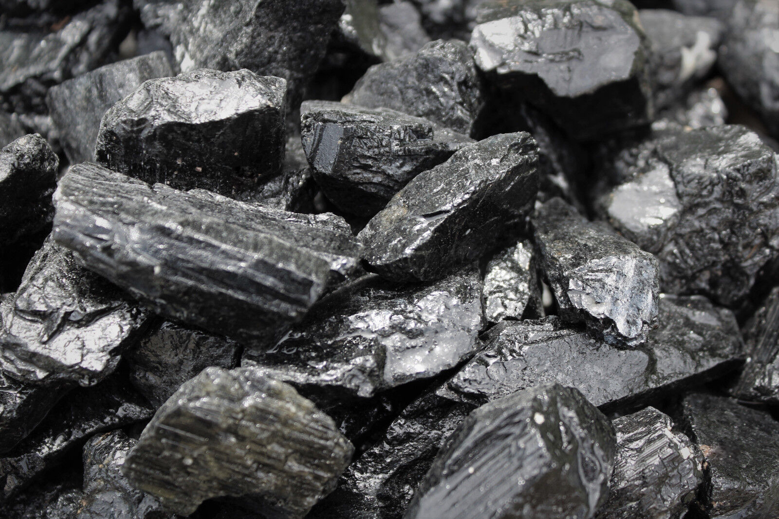 Black Tourmaline Rough Natural Stones – 1/2 lb Bulk Wholesale (8 oz)