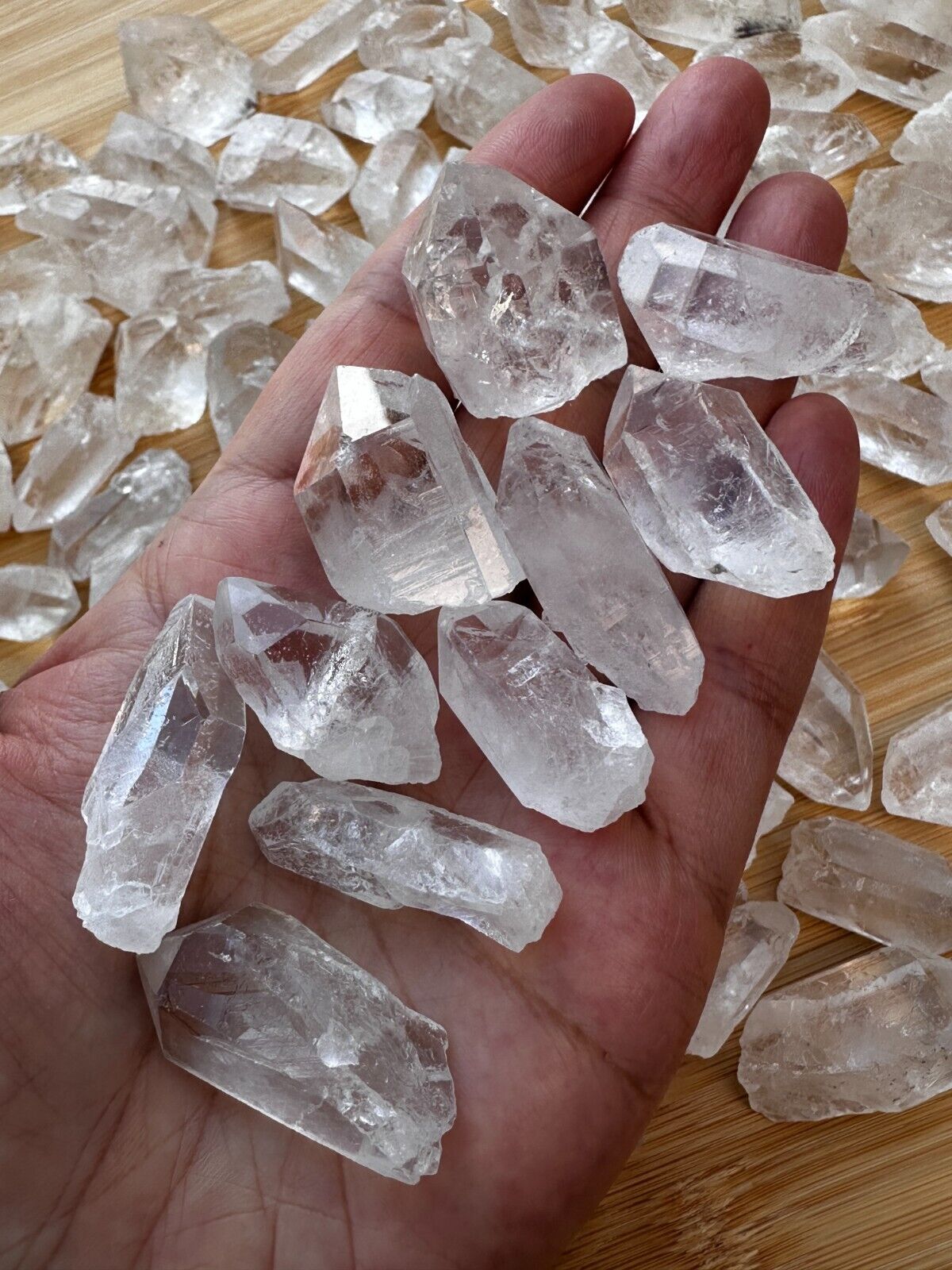 0.75" - 1.5" Small Rough Clear Quartz Point, Raw Healing Crystals, Wholesale Lot