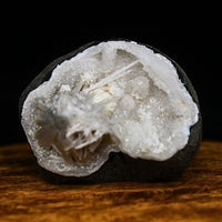 100g Scolecite Spray on MM Quartz Geode Rare Mineral Specimen India