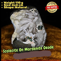 Scolecite Geode 110g Reiki Healing Crystal for Sleep Peace Meditation