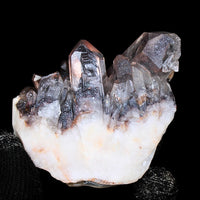 Black Phantom Quartz Cluster 210g 6x6cm Raw Crystal from India