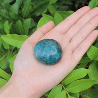 Blue Apatite Hand Polished Stones: Palm Stone, Blue Apatite Pebble Stone