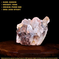 Phantom Clear Quartz 130g Raw Mineral Specimen from India 5x5cm Rare Inclusion