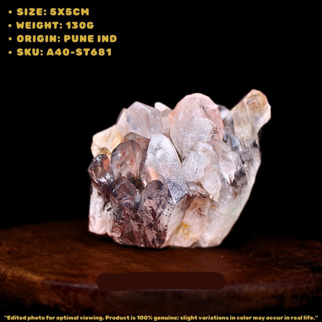 Phantom Clear Quartz 130g Raw Mineral Specimen from India 5x5cm Rare Inclusion