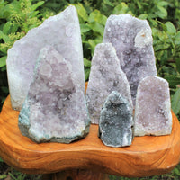 CRAZY CHEAP Gray Lavender Amethyst Cut Base Crystal Geodes - Closeout Amethyst