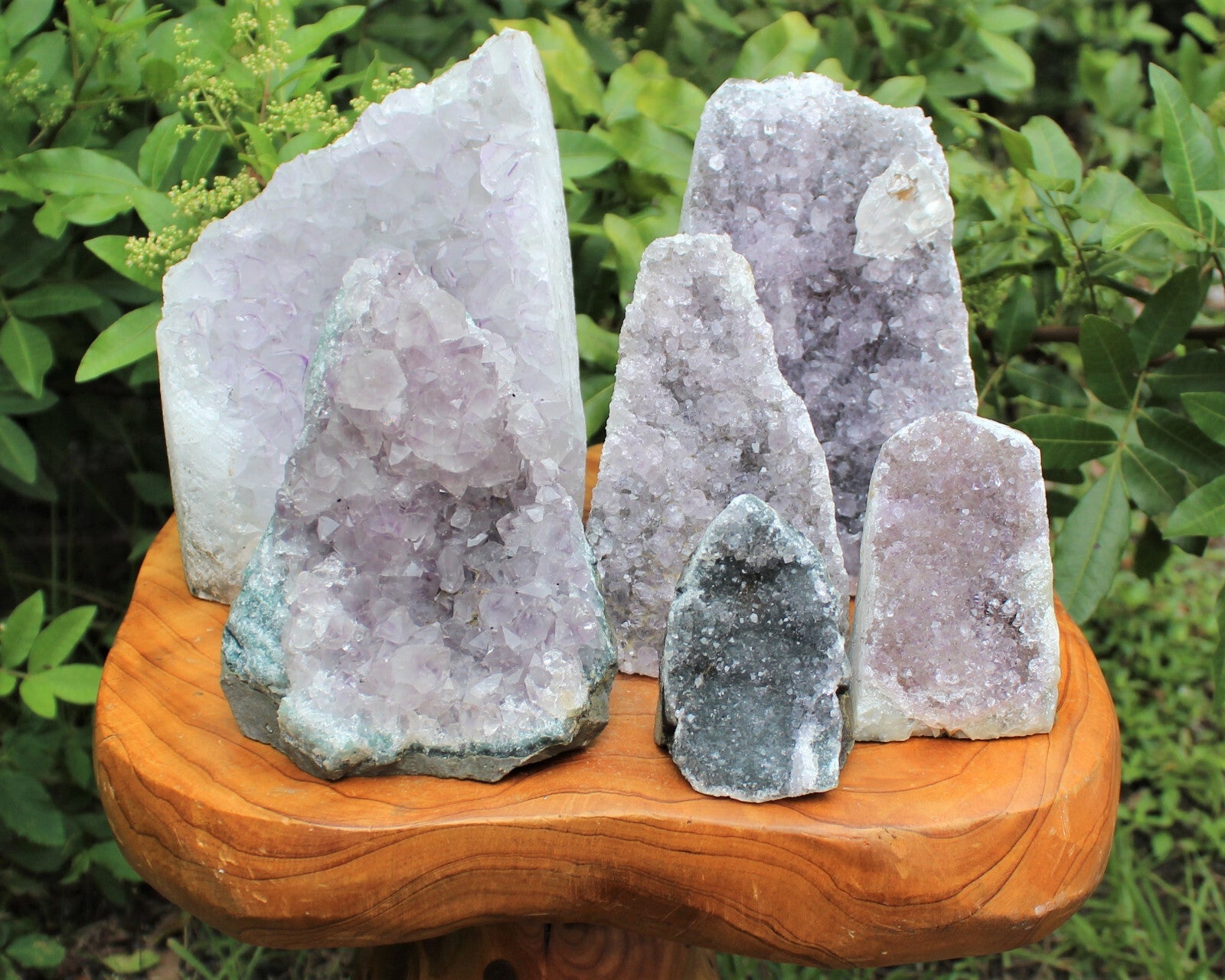 CRAZY CHEAP Gray Lavender Amethyst Cut Base Crystal Geodes - Closeout Amethyst