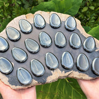 Triple Protection Worry Stone Set - Gold Tiger Eye, Black Obsidian & Hematite