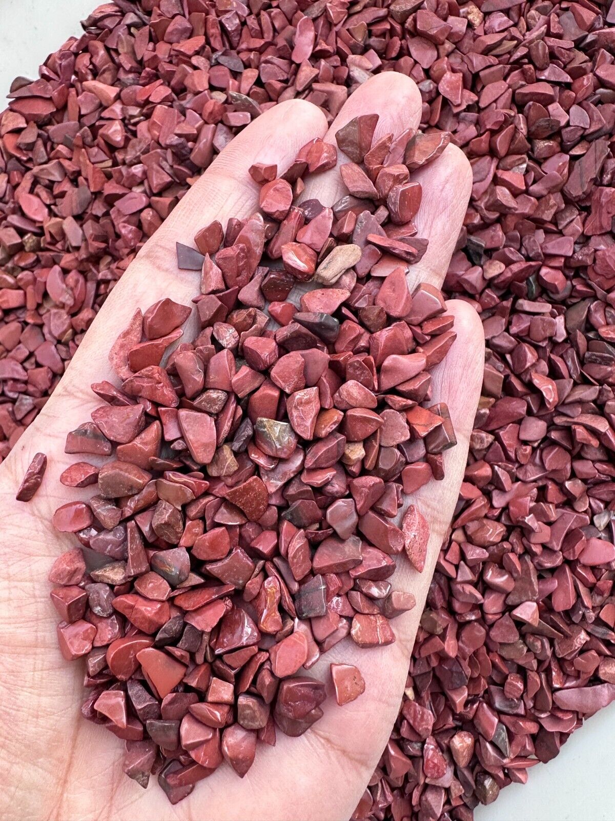Grade A++ Red Jasper Semi Tumbled Gemstone Mini Chips 3 - 8mm,Wholesale Bulk Lot