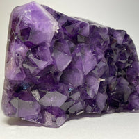 Finely Polished Uruguay Deep Purple Amethyst Cluster Crystal Geode, Pick a Size