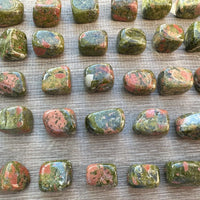 Grade A++ Unakite Tumbled Stones, 0.75-1" Tumbled Unakite Stone, Wholesale Bulk