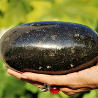 155MM Black Nuummite Crystal Healing Energy Reiki Aura Metaphysical Stone Lingam