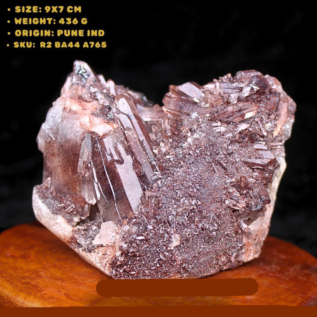 Phantom Clear Quartz Cluster 436g 9x7 cm Natural Raw Healing Crystal India