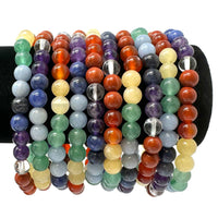 6 mm Bead Gemstone Bracelets BUY 3 GET 1 FREE - Dainty Stretch Crystal Bracelets