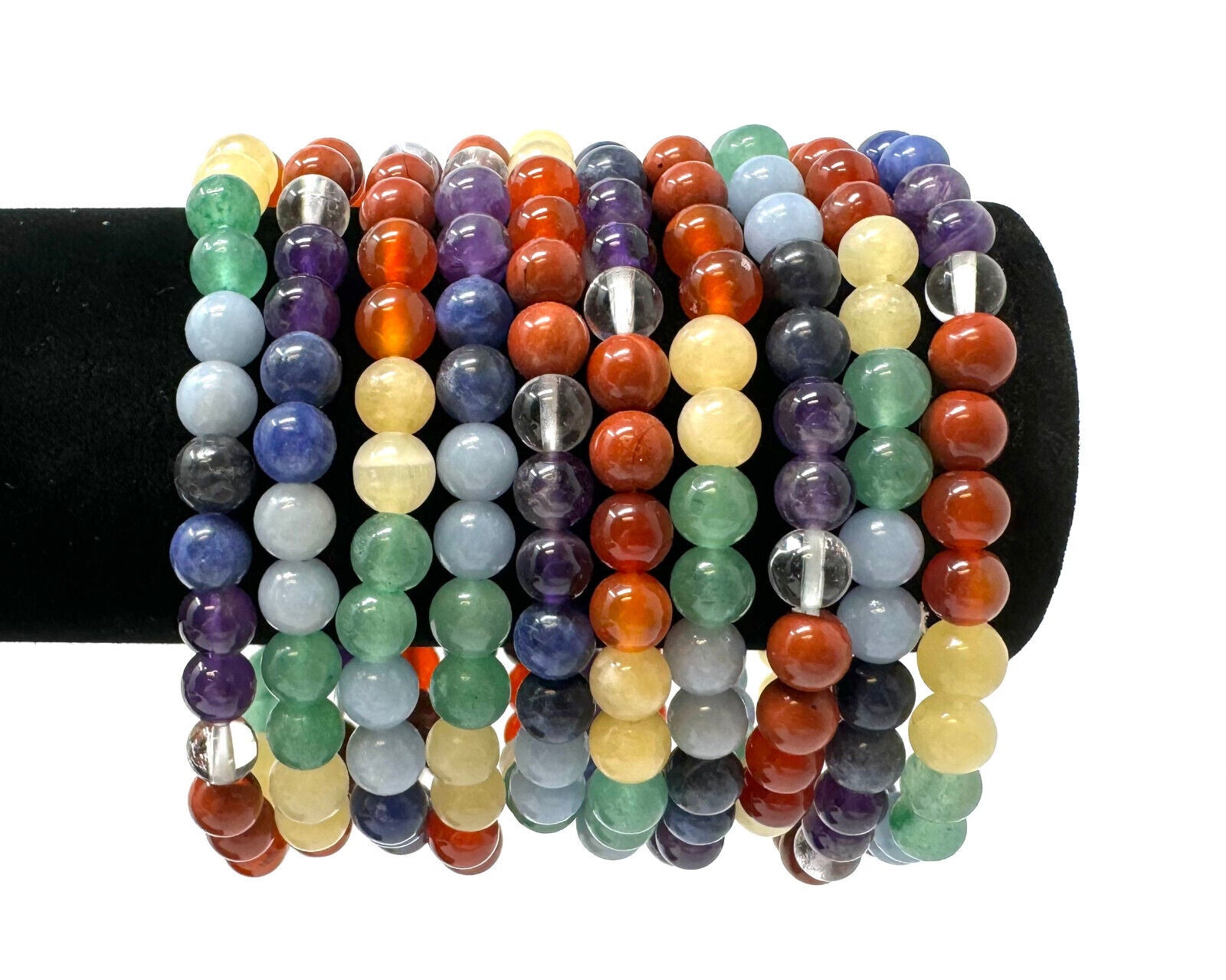 6 mm Bead Gemstone Bracelets BUY 3 GET 1 FREE - Dainty Stretch Crystal Bracelets