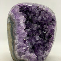 Finely Polished Uruguay Deep Purple Amethyst Cluster Crystal Geode, Pick a Size