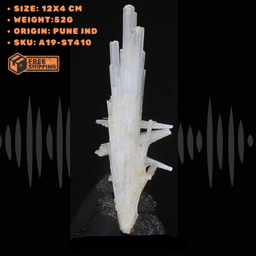 Natural Scolecite Crystal Cluster 52g White Zeolite Mineral from India