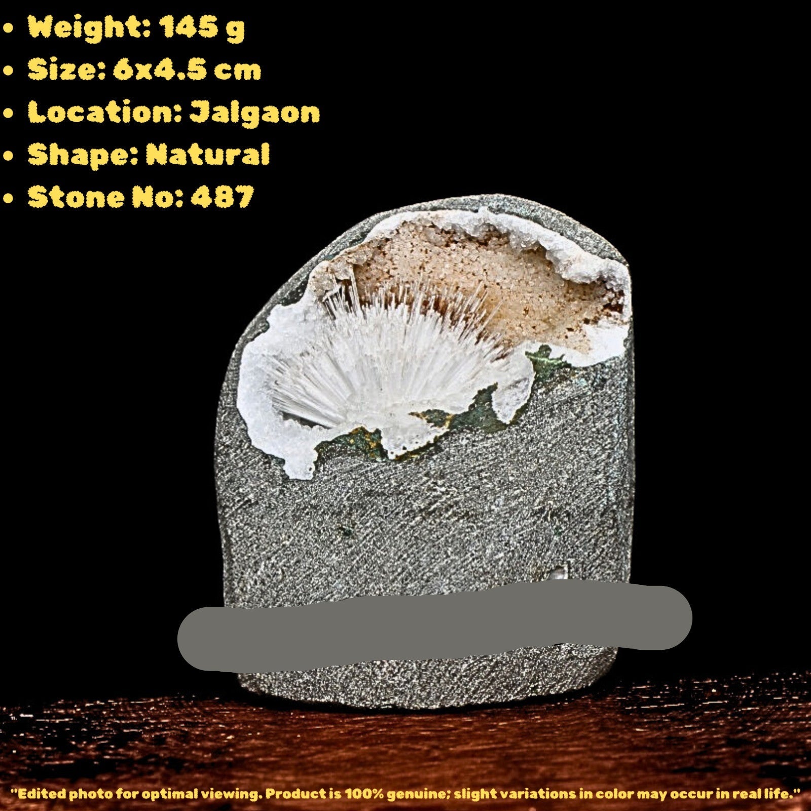 145g Scolecite Geode Radiating Crystal Mineral Specimen from India