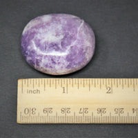 Lepidolite Palm Stone, Hand Polished Lepidolite Pebble (Third Eye Chakra)