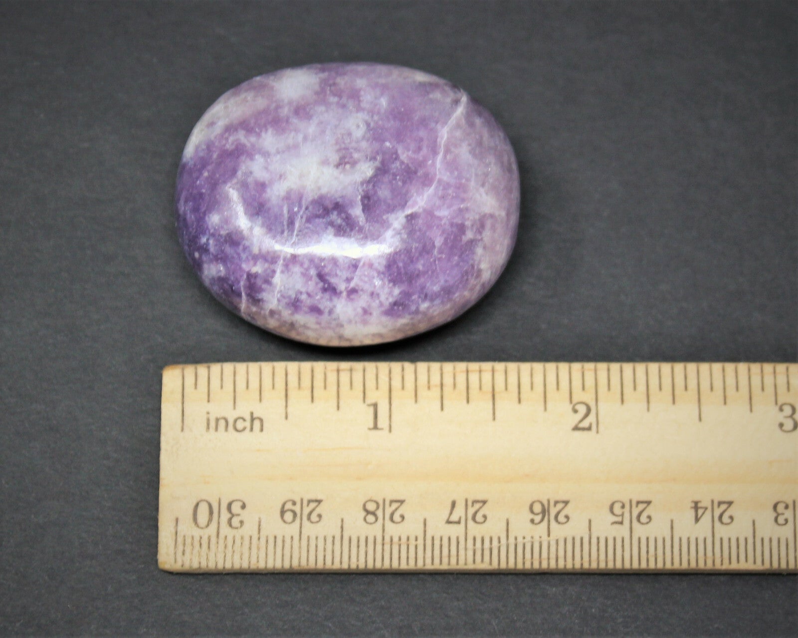 Lepidolite Palm Stone, Hand Polished Lepidolite Pebble (Third Eye Chakra)