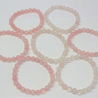 Rose Quartz Bead Bracelet – 8mm Natural Pink Round Crystals | Stretch Fit