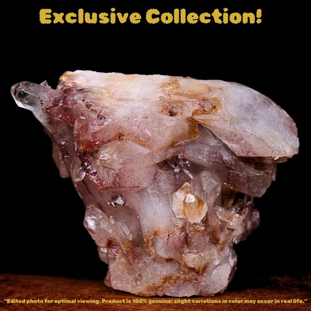 Phantom Quartz Crystal Cluster 160g 6x8 cm – Rare Ghost Layer Mineral