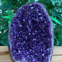 Finely Polished Uruguay Deep Purple Amethyst Cluster Crystal Geode, Pick a Size