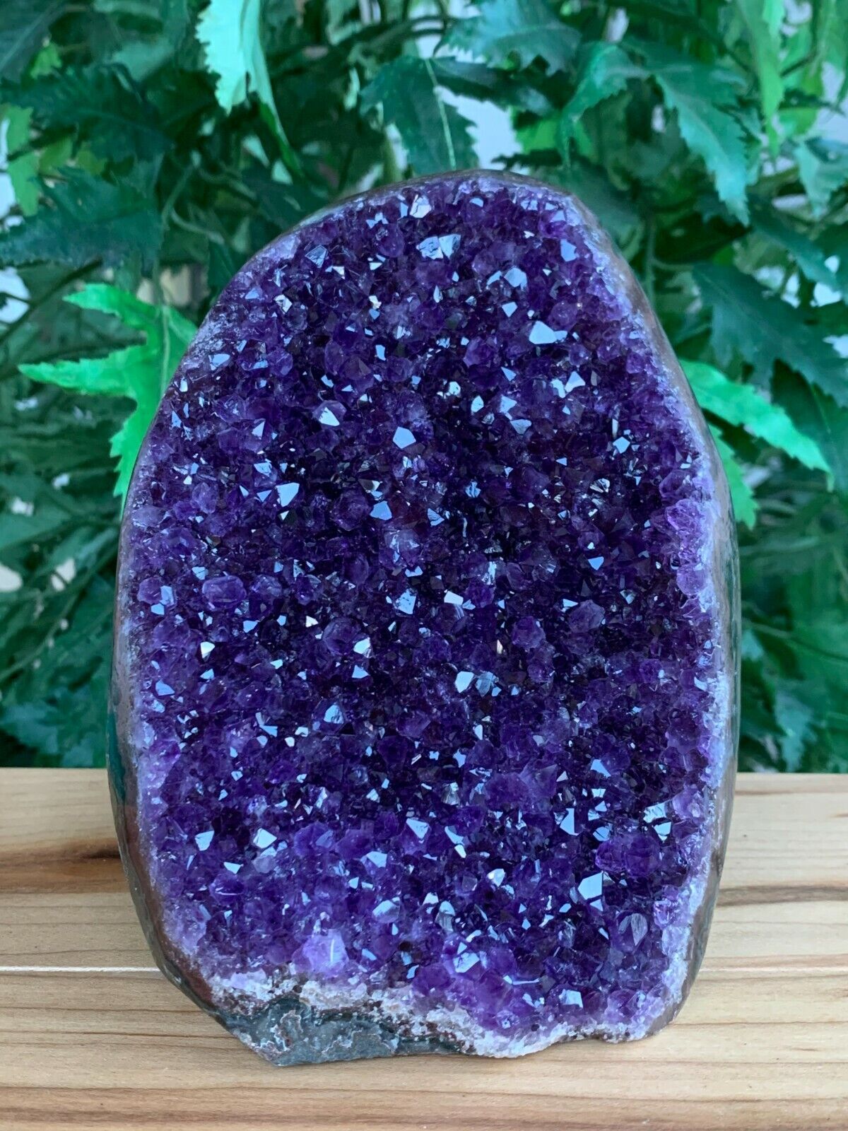 Finely Polished Uruguay Deep Purple Amethyst Cluster Crystal Geode, Pick a Size
