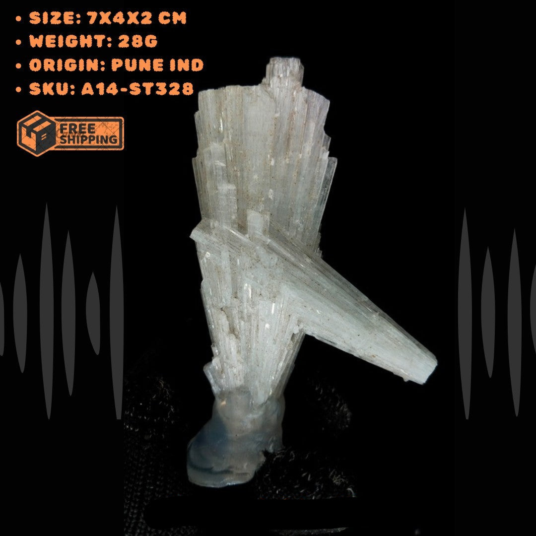 Rare 28g Scolecite Spray Cluster Mineral Specimen Zeolite India