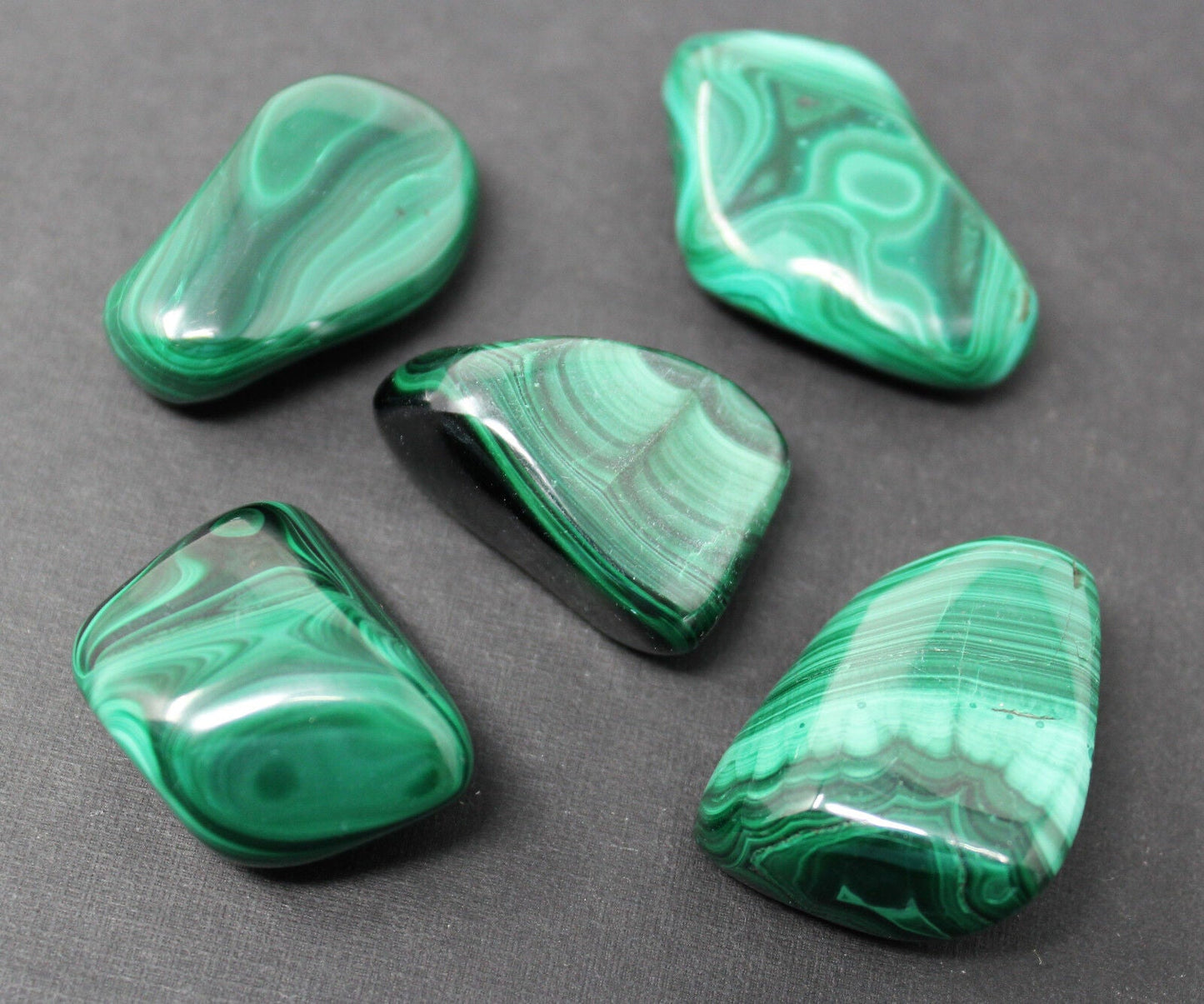 5 MEDIUM Malachite Tumbled Stone (Crystal Healing Reiki Gemstone Metaphysical)