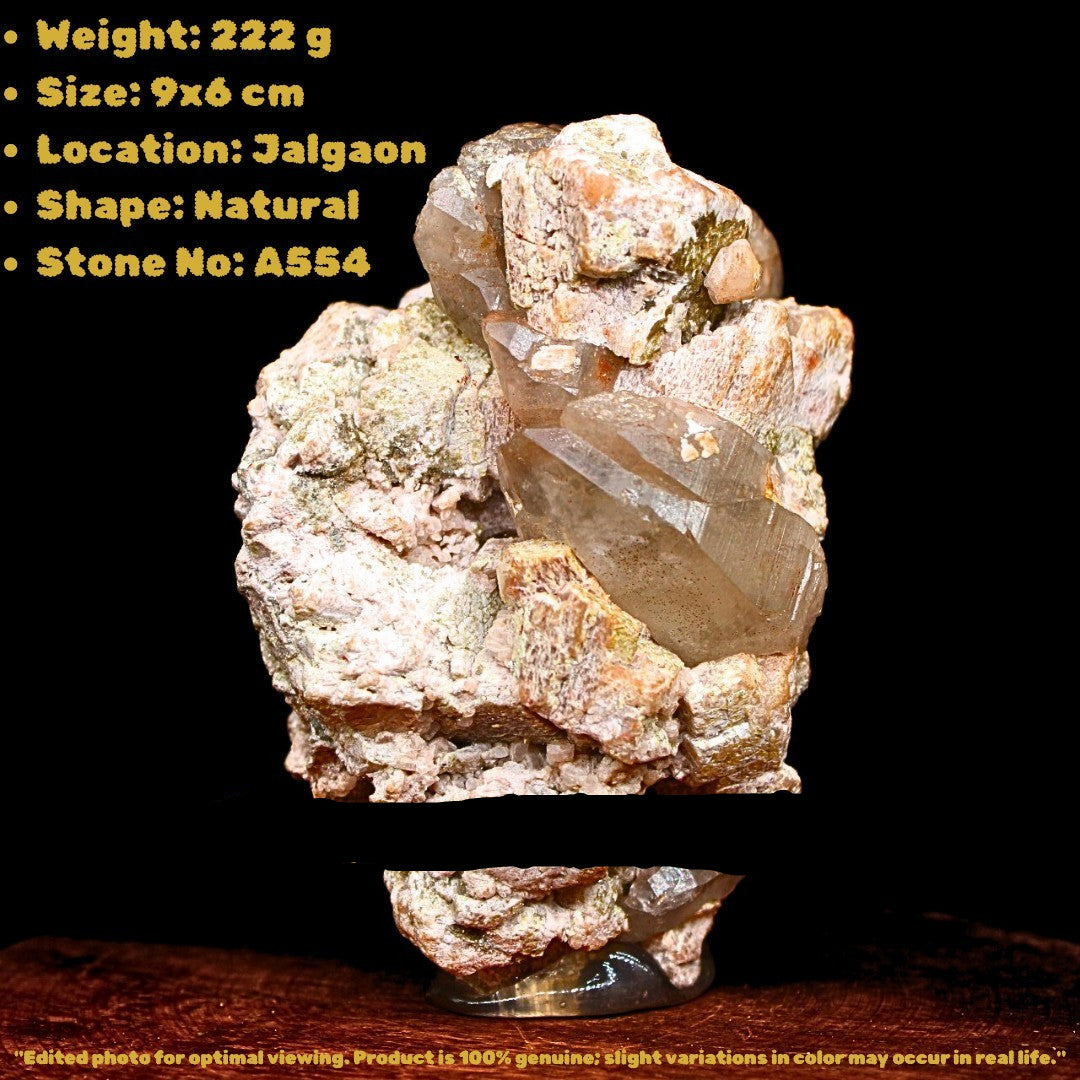 Smoky Quartz with Chlorite 222g Rare Mineral Crystal Specimen from India