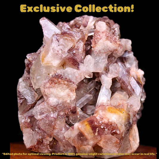 Phantom Quartz Crystal Cluster 318g 9x7 cm Natural Raw Healing Stone India