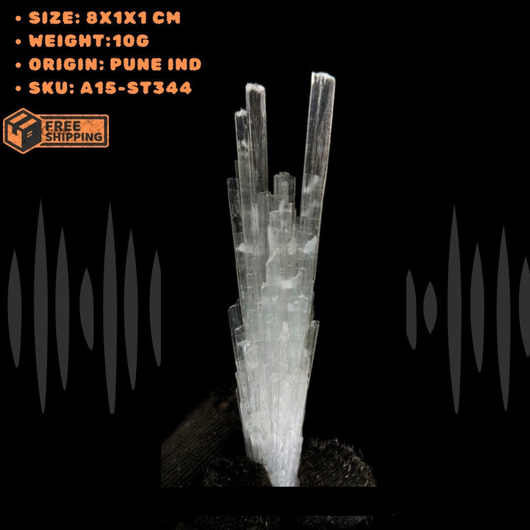 Natural Scolecite Healing Cluster 10g White Zeolite Mineral from India