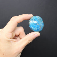 Blue Apatite Hand Polished Stones: Palm Stone, Blue Apatite Pebble Stone