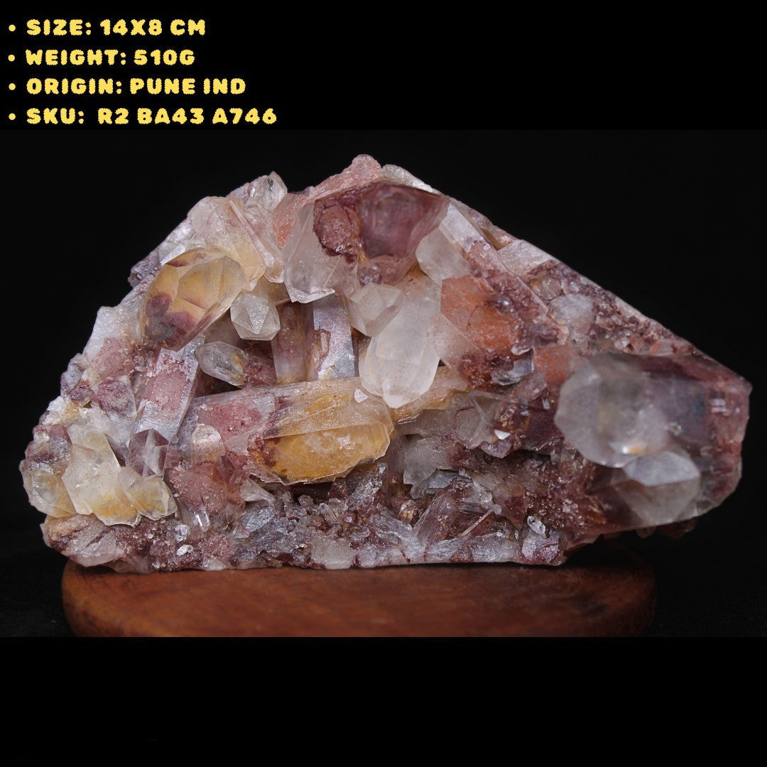 Phantom Quartz Cluster 510g 14x8 cm Rare Natural Crystal Healing Specimen