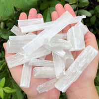 BULK 1/2 lb Lot Selenite Logs Crystal Sticks Wand Blades Shardes CLEARANCE 8 oz