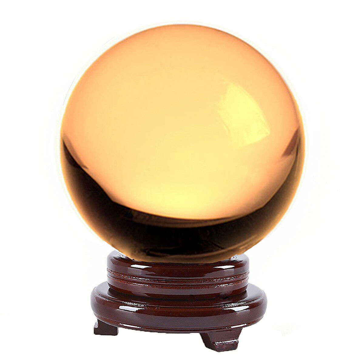 Amlong Crystal Meditation Divination Sphere Crystal Ball with Wood Stand