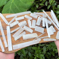 BULK 1/2 lb Lot Selenite Logs Crystal Sticks Wand Blades Shardes CLEARANCE 8 oz