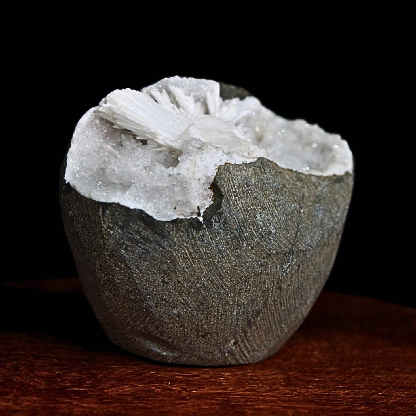 Scolecite Geode 148g 6x5cm Natural Calm Energy Stone for Chakra & Reiki