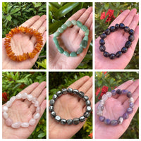 Wholesale Grade A++ Gemstone Nugget Bracelet, Choose from 18 Gemstone Types